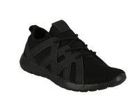 WOMAN'S SHOES BLACK MESH/PU TENNIS SNEAKERS 6550L