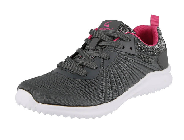 WOMAN'S SHOES DARK GRAY FUCHSIA FABRIC/GLITTER TENNIS SNEAKERS 6561L