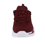 WOMAN'S SHOES BURGUNDY MESH/SUEDE TENNIS SNEAKERS 6638L