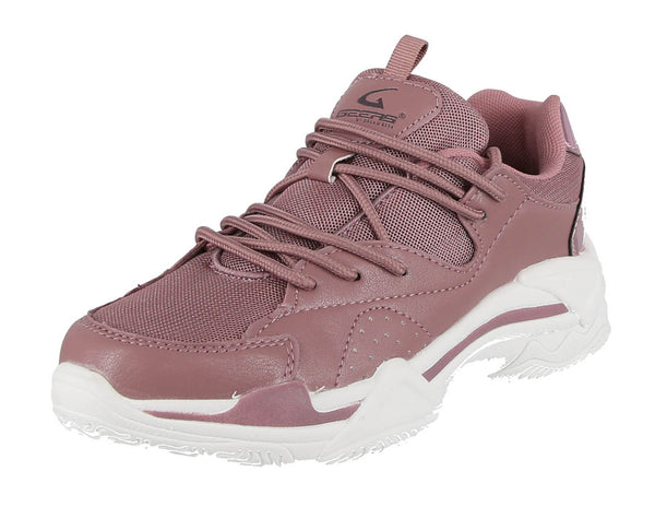 WOMAN'S SHOES DUSTY ROSE MESH/SUEDE TENNIS SNEAKERS 6638L