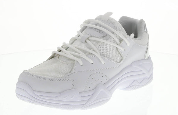 WOMAN'S SHOES WHITE MESH/PU LEATHER TENNIS SNEAKERS 6638L