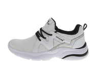 WOMAN'S SHOES WHITE/BLACK FAB TENNIS SNEAKERS 6682L