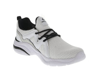 WOMAN'S SHOES WHITE/BLACK FAB TENNIS SNEAKERS 6682L