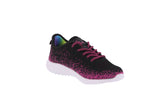 KID'S SHOES BLACK/FUCHSIA MESH/FABRIC TENNIS SNEAKERS 6974K