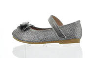 KIDS SHOES DK GRAY GLITTER FLATS 782K