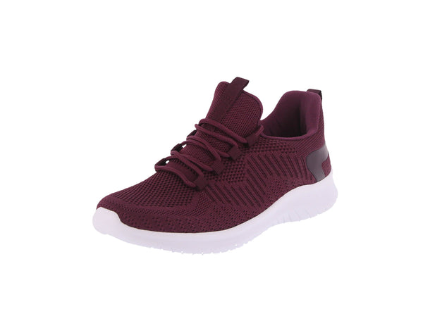 WOMAN'S SHOES PLUM/BURGUNDY FABRIC TENNIS SNEAKERS 7943L