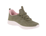 WOMAN'S SHOES OLIVE MESH/FABRIC TENNIS SNEAKERS 7943L