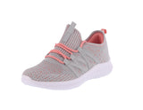 WOMAN'S SHOES LIGTH GRAY/CORAL MESH/FABRIC TENNIS SNEAKERS 7945L