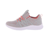 WOMAN'S SHOES LIGTH GRAY/CORAL MESH/FABRIC TENNIS SNEAKERS 7945L