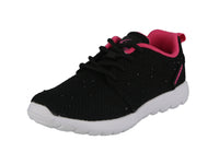 KID'S SHOES BLACK FUCHSIA MESH TENNIS SNEAKERS 848K