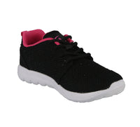 KID'S SHOES BLACK FUCHSIA MESH TENNIS SNEAKERS 848K