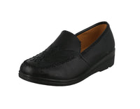 WOMAN'S SHOES BLACK PU DOCKSIDE 9508