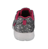 KID'S SHOES GREY FUCHSIA MESH GLITTER TENNIS SNEAKERS 978K