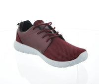 WOMAN'S SHOES BURGUNDY MESH/PU TENNIS SNEAKERS 983BL