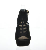 WOMAN'S SHOES BLACK SUEDE WEDGE ABELLA-3