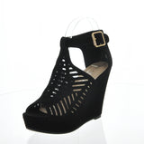 WOMAN'S SHOES BLACK SUEDE WEDGE ABELLA-3