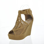 WOMAN'S SHOES TAN SUEDE WEDGE ABELLA-3