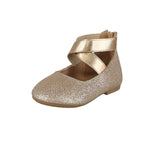 KID'S SHOES CHAMPAGNE GLITTER FLATS ACE-6A