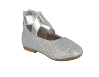 KID'S SHOES SILVER GLITTER FLATS ACE-6A