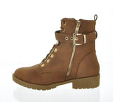 WOMAN'S SHOES TAN PU BOOTIES ACTION-1