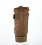 WOMAN'S SHOES TAN PU BOOTIES ACTION-1