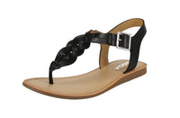 WOMAN'S SHOES BLACK PU LEATHER SANDALS ACTUAL