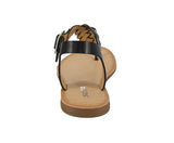 WOMAN'S SHOES BLACK PU LEATHER SANDALS ACTUAL