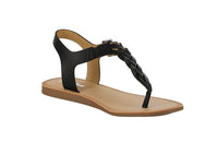 WOMAN'S SHOES BLACK PU LEATHER SANDALS ACTUAL