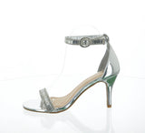 WOMAN'S SHOES SILVER SUEDE PU GLITTER HEELS ADDIE-25