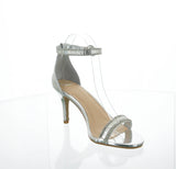 WOMAN'S SHOES SILVER SUEDE PU GLITTER HEELS ADDIE-25