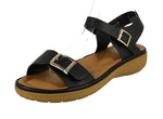 WOMAN'S SHOES BLACK PU LEATHER COMFORT SANDALS AGAVE-1