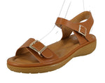 WOMAN'S SHOES TAN PU LEATHER COMFORT SANDALS AGAVE-1