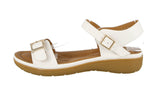 WOMAN'S SHOES WHITE PU LEATHER COMFORT SANDALS AGAVE-1