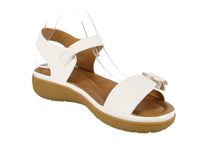 WOMAN'S SHOES WHITE PU LEATHER COMFORT SANDALS AGAVE-1