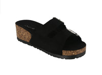 WOMAN'S SHOES BLACK SUEDE SANDALS AHANA-02