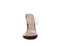 WOMAN'S SHOES BLACK NUB/CLEAR  HEELS ALDER-1