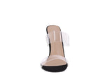 WOMAN'S SHOES BLACK NUB/CLEAR  HEELS ALDER-1