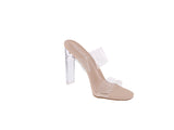 WOMAN'S SHOES NUDE NUB/CLEAR  HEELS ALDER-1