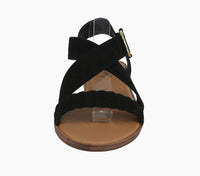 WOMAN'S SHOES BLACK SUEDE SANDALS ALICK-01