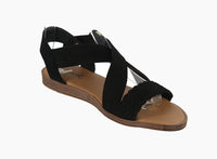 WOMAN'S SHOES BLACK SUEDE SANDALS ALICK-01