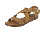 WOMAN'S SHOES TAN SUEDE SANDALS ALICK-01