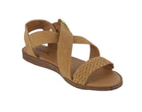 WOMAN'S SHOES TAN SUEDE SANDALS ALICK-01