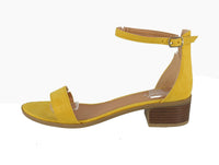 WOMAN'S SHOES YELLOW SUEDE HEELS ALVAREZ-01