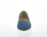 WOMAN'S SHOES BLUE DENIM SUEDE FLATS ANGIE-53