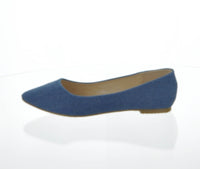 WOMAN'S SHOES BLUE DENIM SUEDE FLATS ANGIE-53