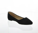 WOMAN'S SHOES BLACK SUEDE FLATS ANGIE-53
