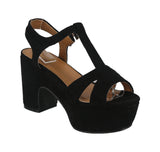 WOMAN'S SHOES BLACK SUEDE HEELS ANISSA-01