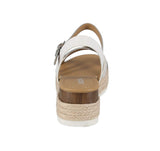 WOMAN'S SHOES WHITE SNAKE MULTI PU LEATHER WEDGE SANDAL ANITA