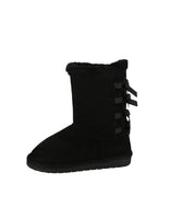 KID'S SHOES SUEDE BLACK BOOTS ANN-34K