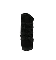 KID'S SHOES SUEDE BLACK BOOTS ANN-34K